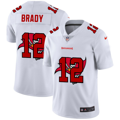Tampa Bay Buccaneers #12 Tom Brady White Men's Nike Team Logo Dual Overlap Limited NFL Jersey Men's